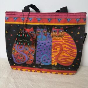 Laurel Burch Bag Purse Handbag Cat Feline‎ Friends Mini 11" Square Tote NWOT FOB